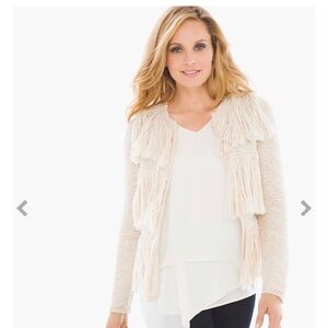 Chicos size large/2 Kaleigh front facing fringe cardigan